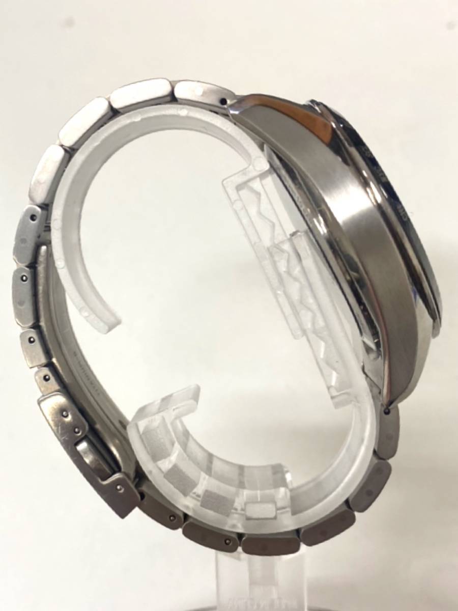 美品 SEIKO セイコー 8B54-0BB0 ブライツ チタン 腕時計 メンズ 電波ソーラー 稼働 グレー文字盤 シルバー デイト ラウンド mt112001_画像6