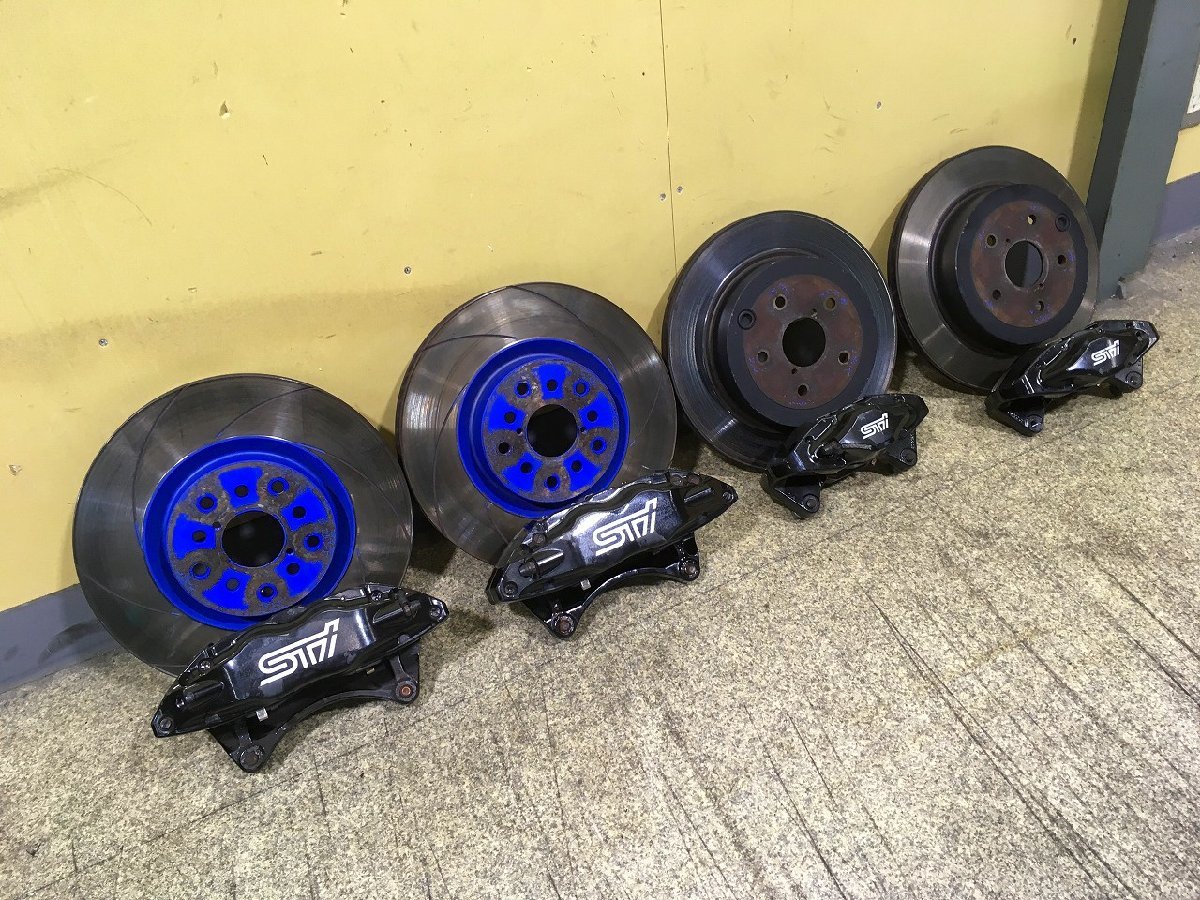 ｒ管理74290 H19 インプレッサ GRB WRX STI 】★GVB ブレンボ brembo フロント 4POT リア 2POT キャリパー ローター 1台分★_画像1