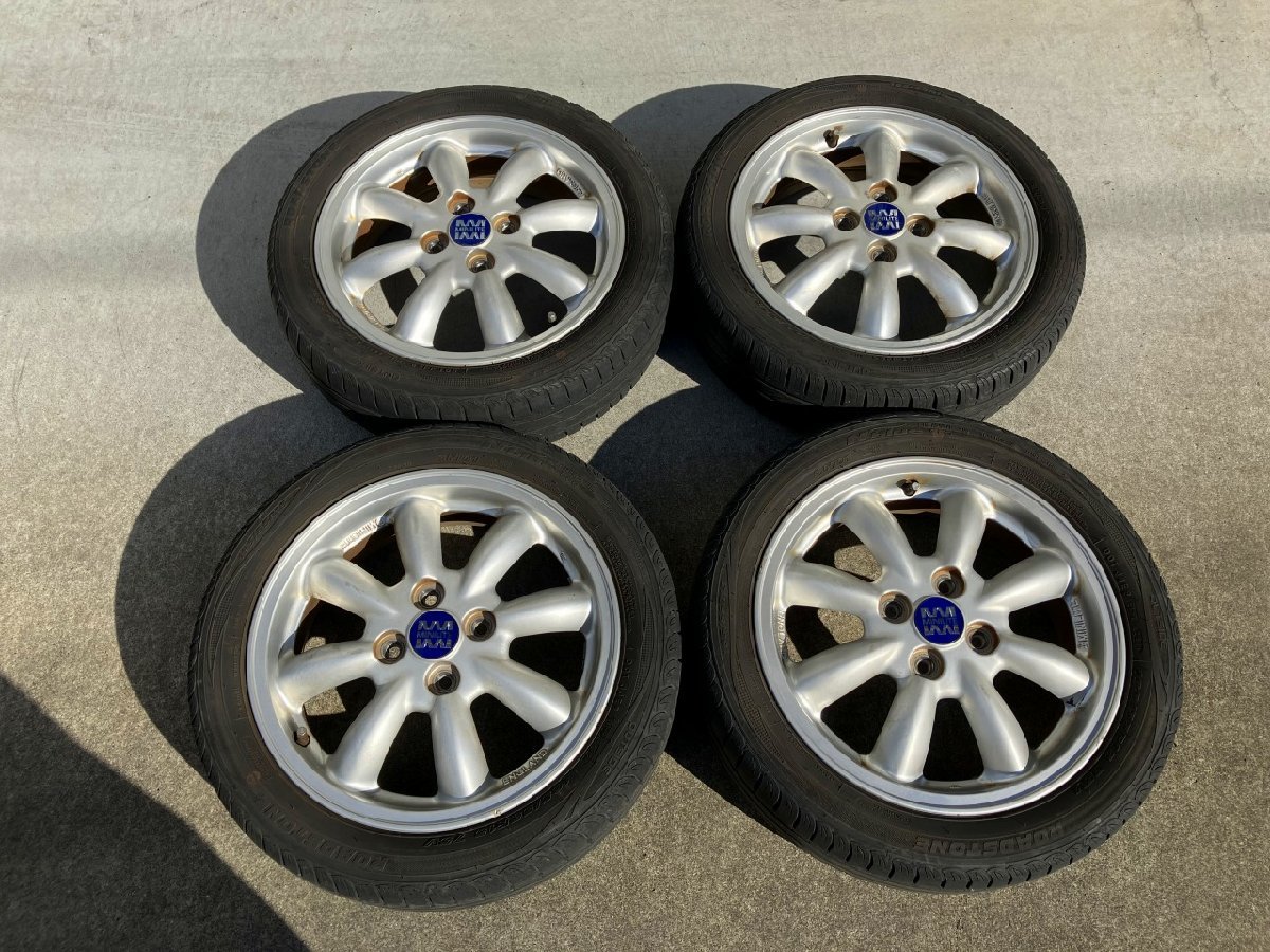 S管理74487 H16 ミラジーノ L650S】★MINILITE 15インチ タイヤ付 アルミ ホイール★4.5J +45 PCD100 4H_画像1