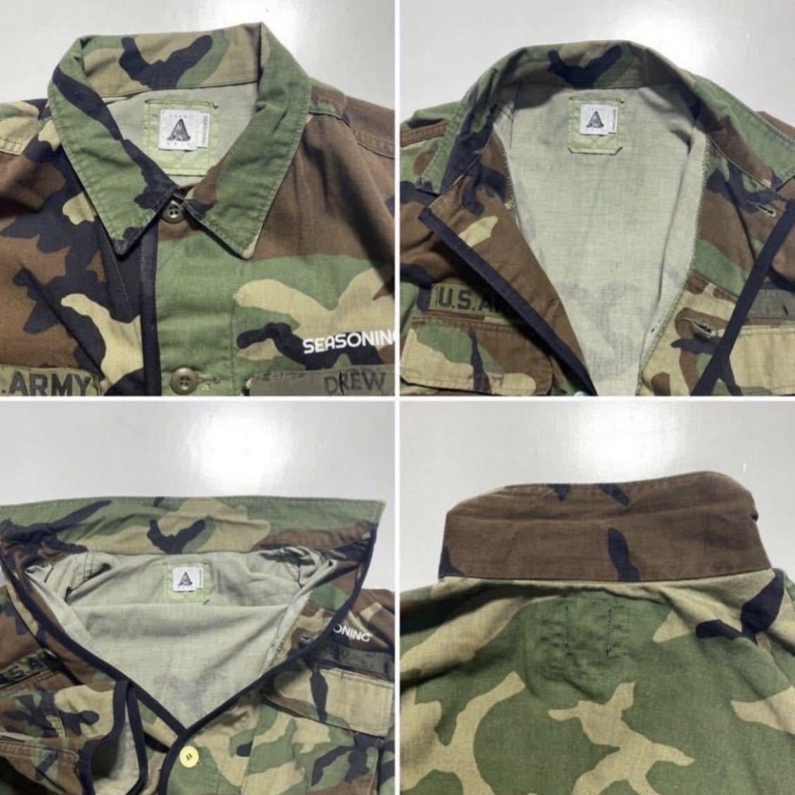 【one size】SEASONING yuumi ARIA SHIRT CAMO シーズニング ユウミアリア コラボ シャツ カモ U.S.ARMY ミリタリー (SE18S-YSH01) Y679_画像3