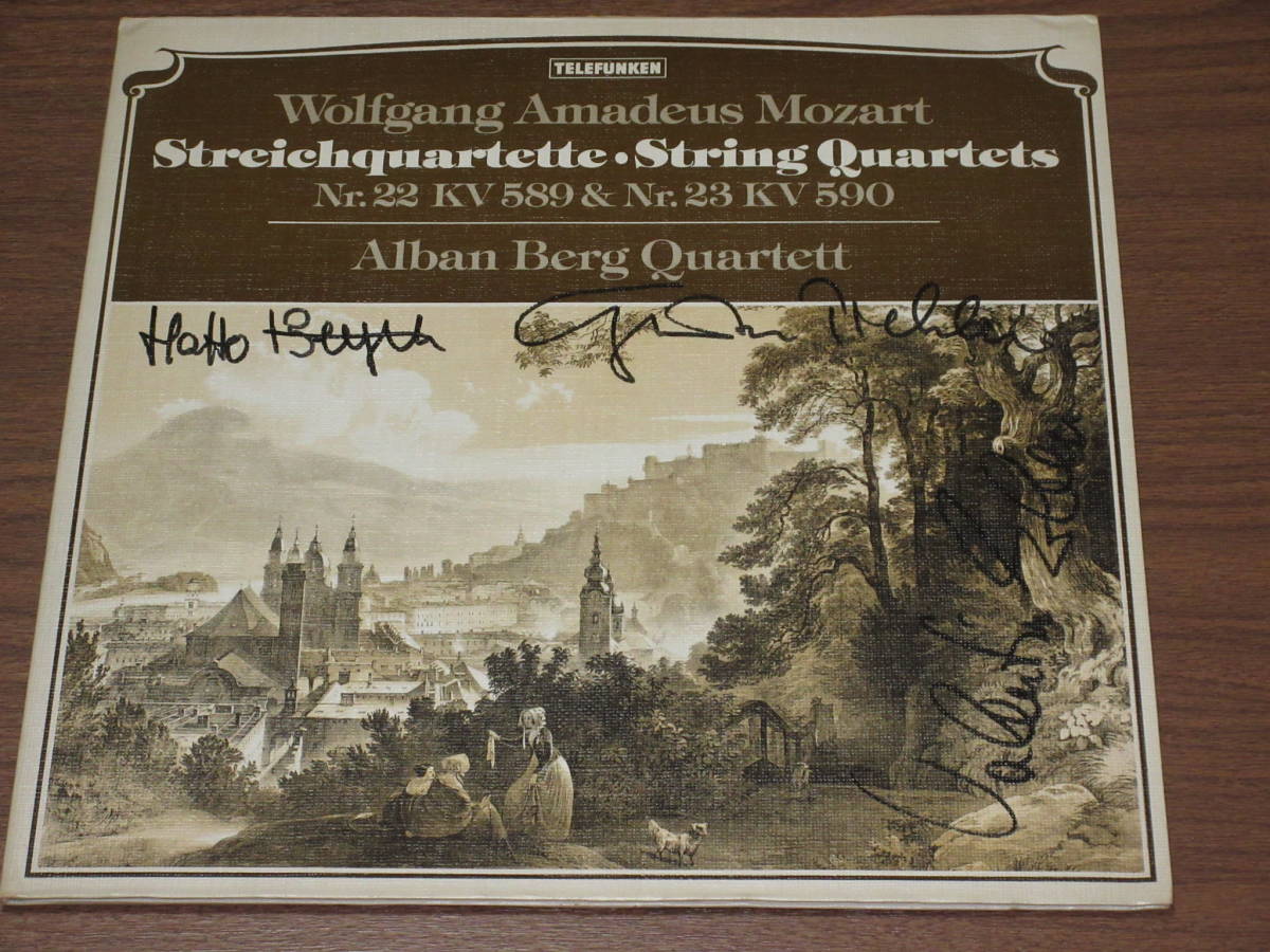 ◆独TELEFUNKEN 直筆サイン入り アルバン・ベルク弦楽四重奏団 モーツァルト 弦楽四重奏曲第22番＆第23番の画像1