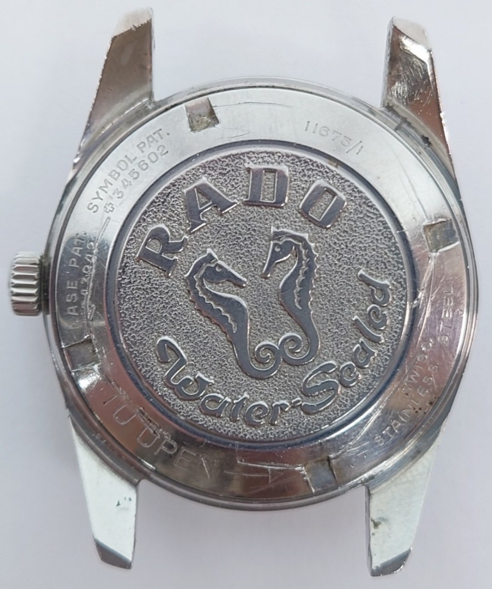 【B02-158】 RADO Golden Horse 30 JEWELS デイト タツノオトシゴ ゴールデンホース メンズ 腕時計 アンティーク シルバー _画像2