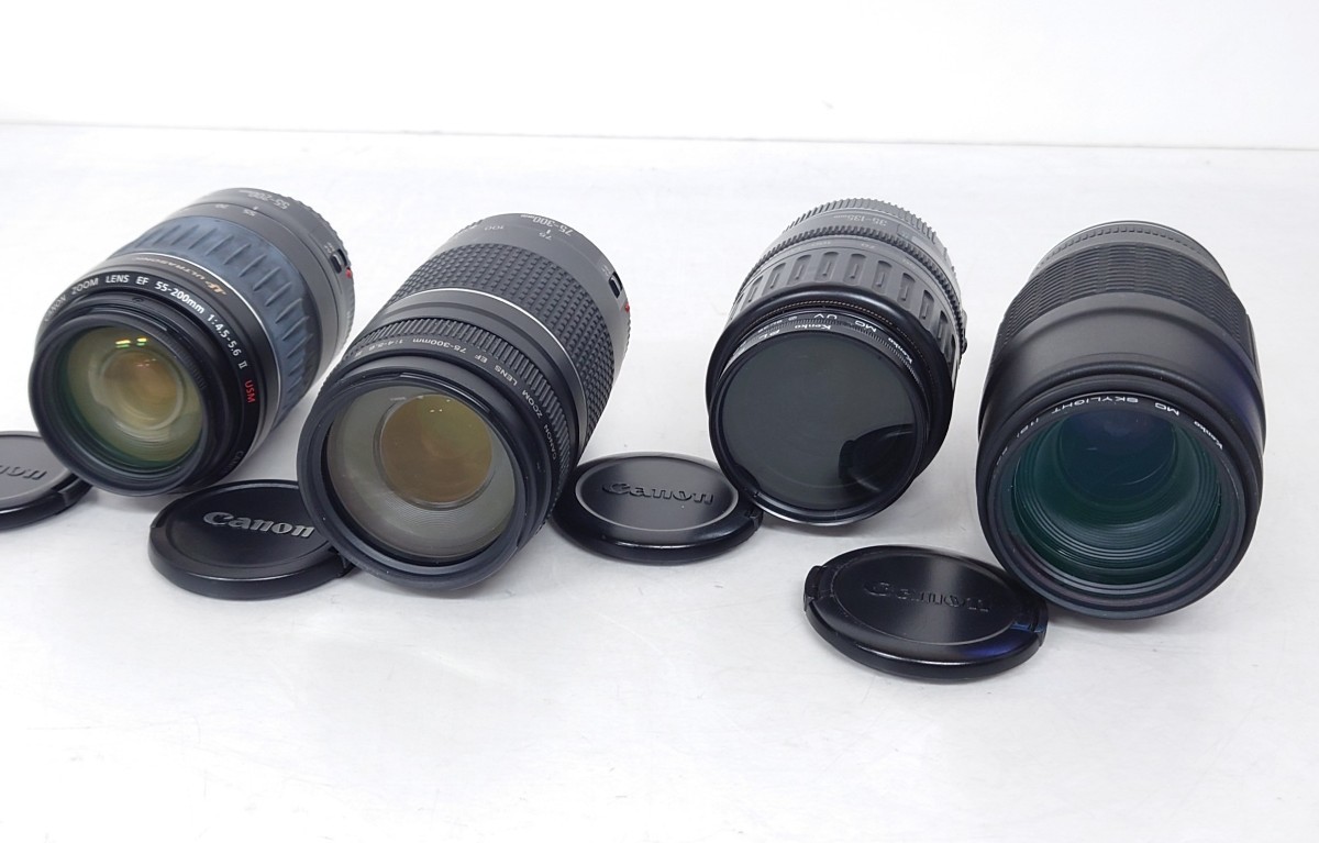 【SR-102】 Canon フィルムカメラ レンズ おまとめ 4本 CANON ZOOM LENS EF 55-200mm 75-300mm 100-200mm 35-135mm 1.4-5.6_画像1