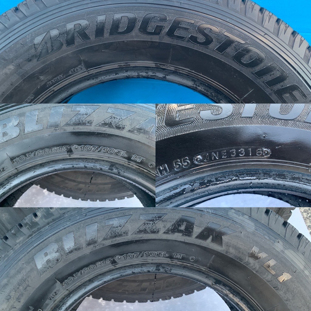 35.BRIDGESTONE BLIZZAK VL1 195/80R15 107/105L LT 18年 バリ溝!! ハイラックス/キャラバン/エスクード/デリカ/ジムニー/ファーゴ/NV350他_画像4