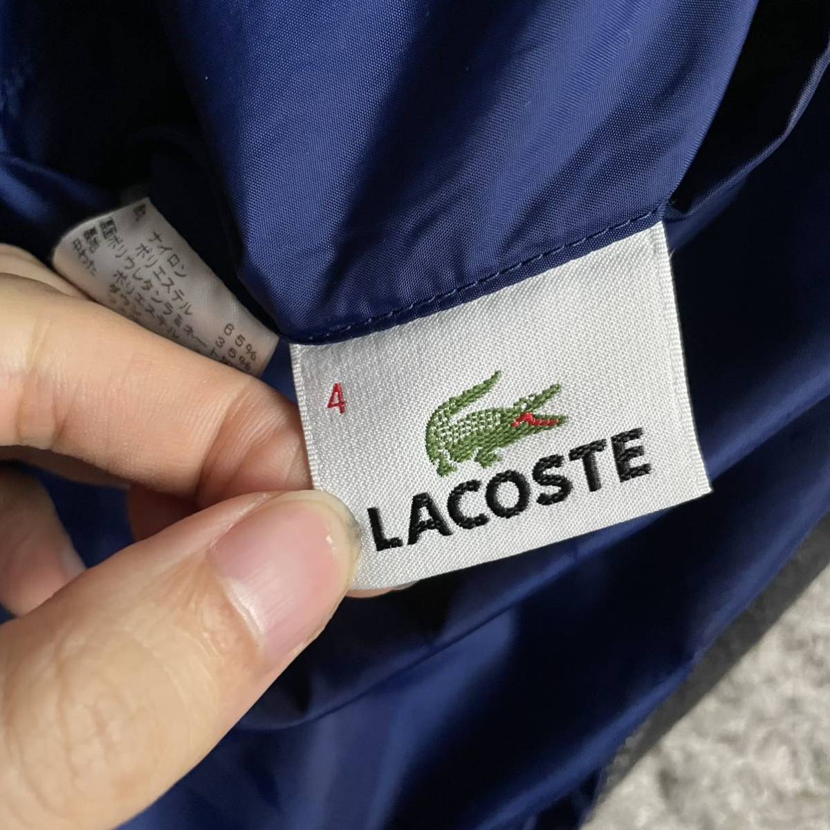 170 ラコステ 『大人のお洒落感』LACOSTE リバーシブル ダウンベスト ウール調 ブルゾン グレー ブルー ダウン90% 4 L位_画像7