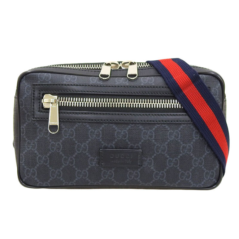 グッチ GUCCI ソフトGGスプリーム ボディバッグ ベルトバッグ ウエストバッグ ブラック 474293 中古 新入荷 GU0549