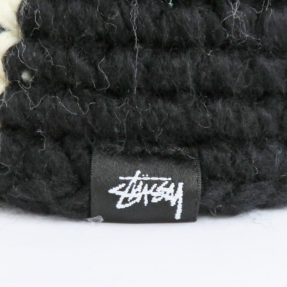 【名古屋】１円～ STUSSY ステューシー CHECKER KNIT BUCKET HAT チェッカー ニット バケットハット バケハ 帽子 黒 白 N2312-05-303130sh_画像5