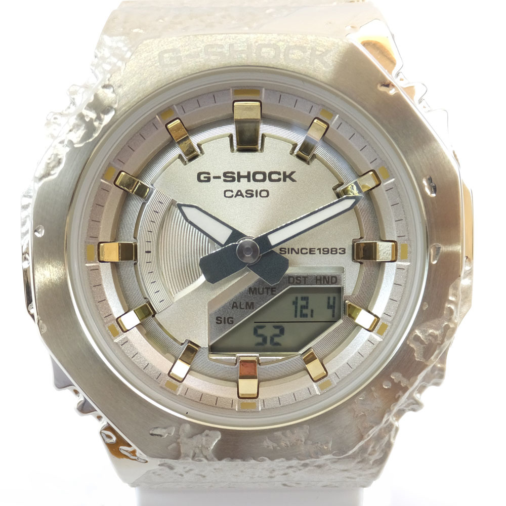 【天白】カシオ G-SHOCK ジーショック ミッドサイズモデル 40th GM-S2140GEM ゴールド文字盤 ホワイト 2023年保証書
