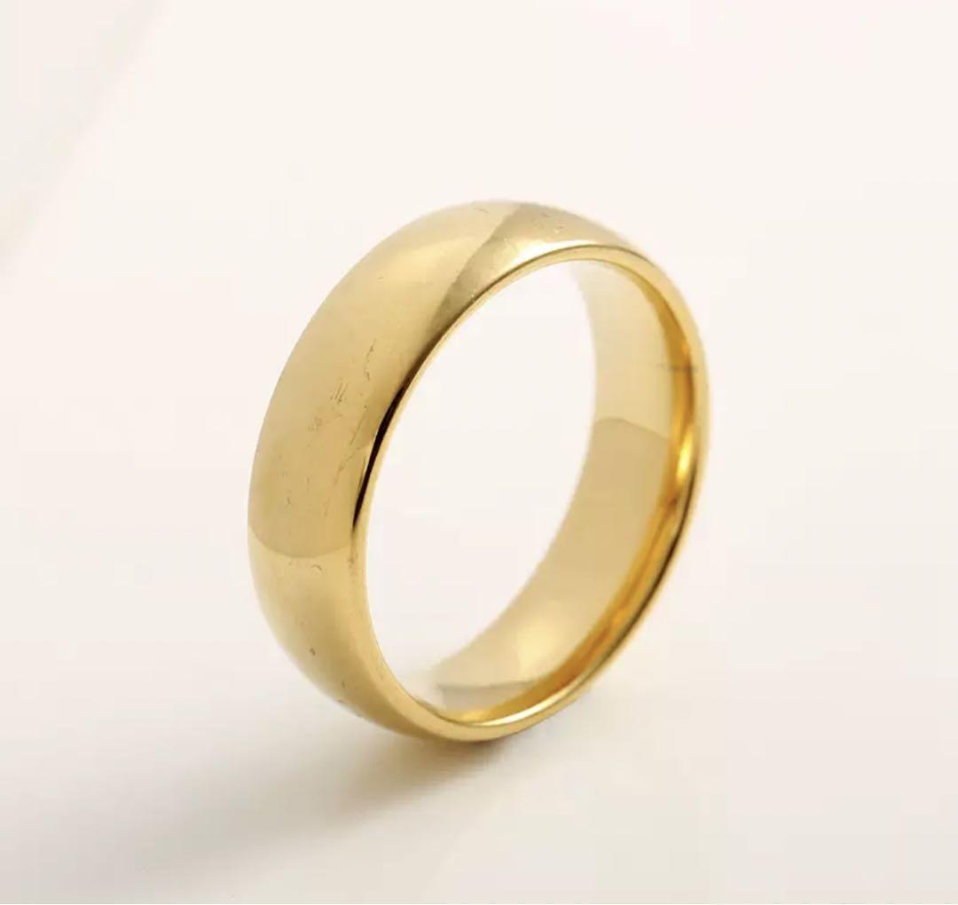 シンプル ワイド デザイン リング 指輪 20号 ゴールド 金色 平打ち 新品
