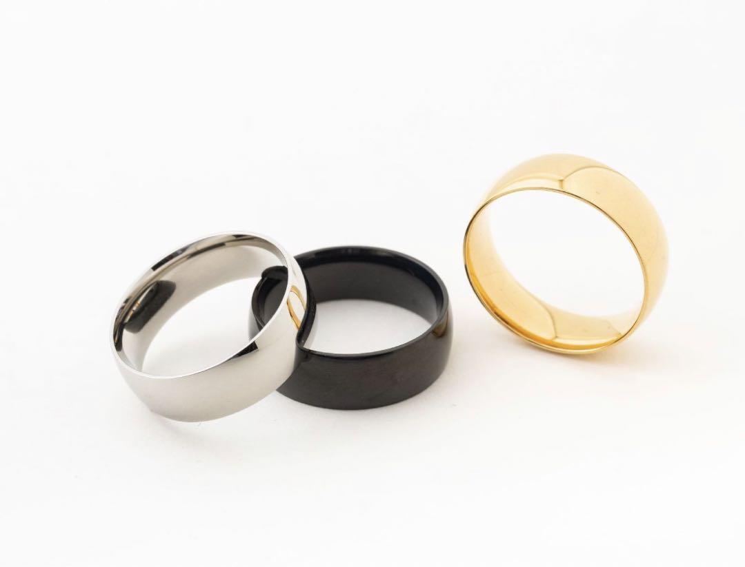 シンプル ワイド デザイン リング 指輪 20号 ゴールド 金色 平打ち 新品