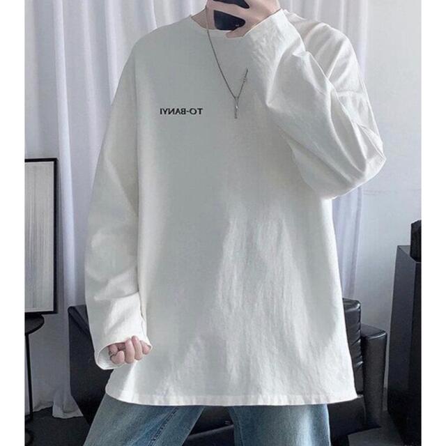 ワンポイントロングスリーブTシャツ　ユニセックス　ダークグレー　XL サイズ新品_画像6