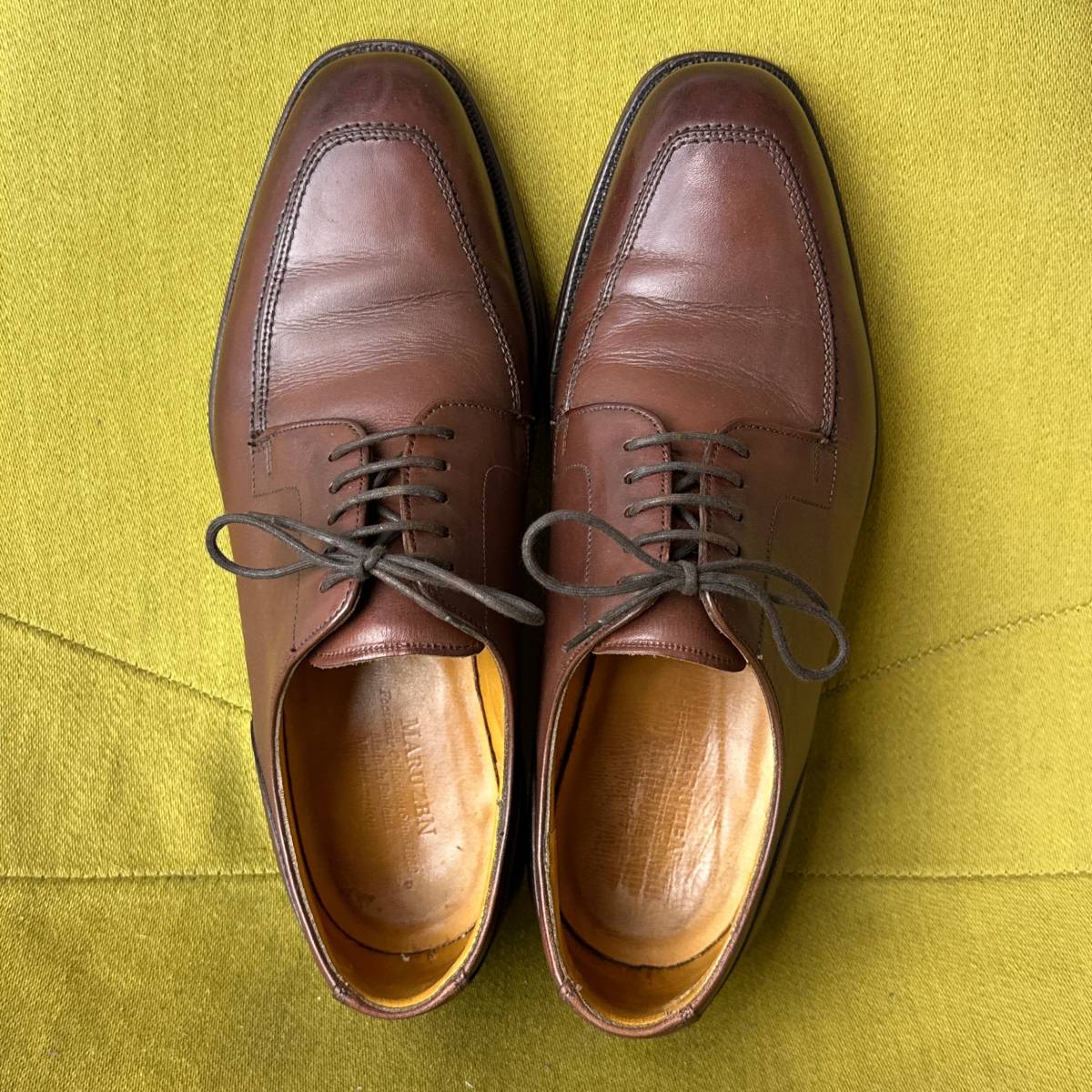 GRENSON Glenn son производства MARUZEN специальный заказ U chip кожа обувь 6.5F Британия производства бизнес 25.0 соответствует 
