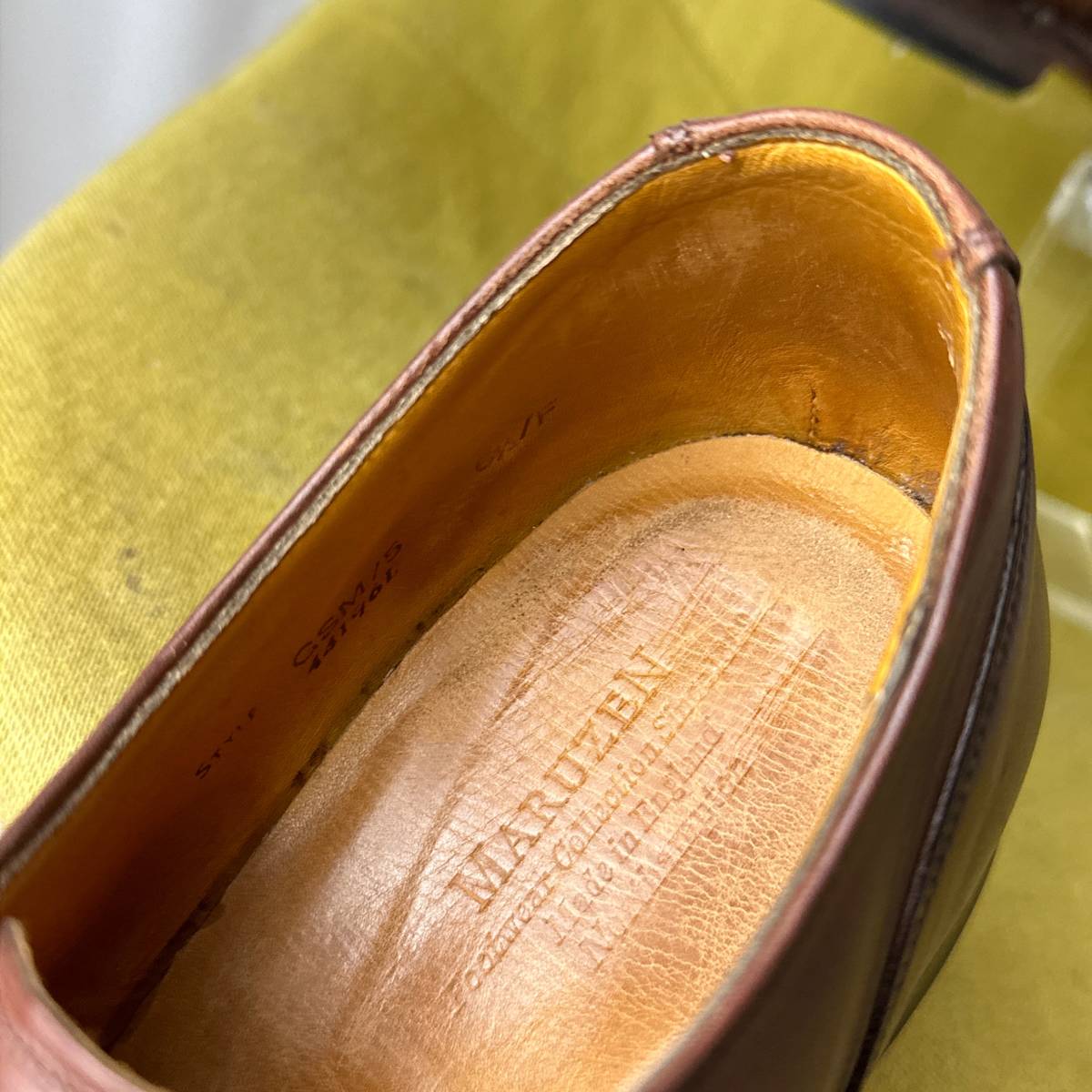 GRENSON Glenn son производства MARUZEN специальный заказ U chip кожа обувь 6.5F Британия производства бизнес 25.0 соответствует 