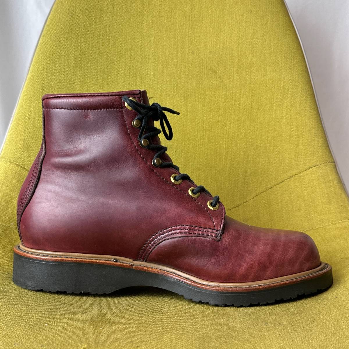 CHIPPEWA Chippewa print black ta Grace up boots 8EE USA made 26.0 26.5 corresponding leather shoes 
