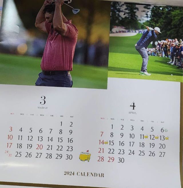 マスターズトーナメント ゴルフ 壁掛けカレンダー 2024年_画像3