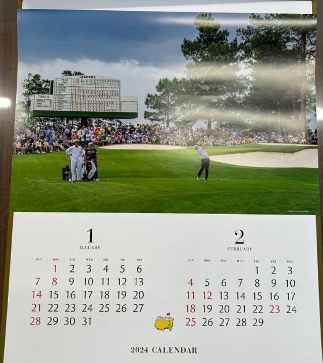 マスターズトーナメント ゴルフ 壁掛けカレンダー 2024年_画像2