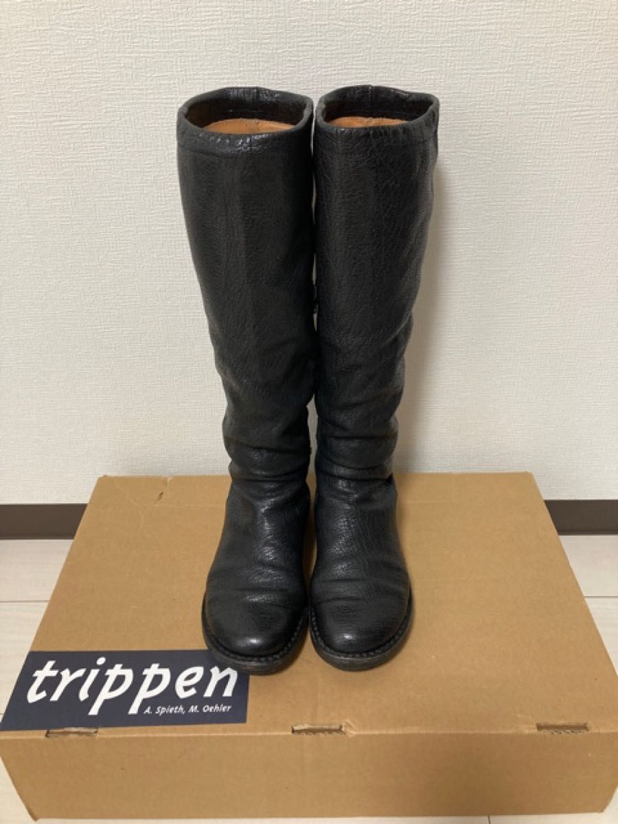 trippen  トリッペン　urban  アーバン　35  ロングブーツ 革 レザー　無印良品　ブーツキーパー付