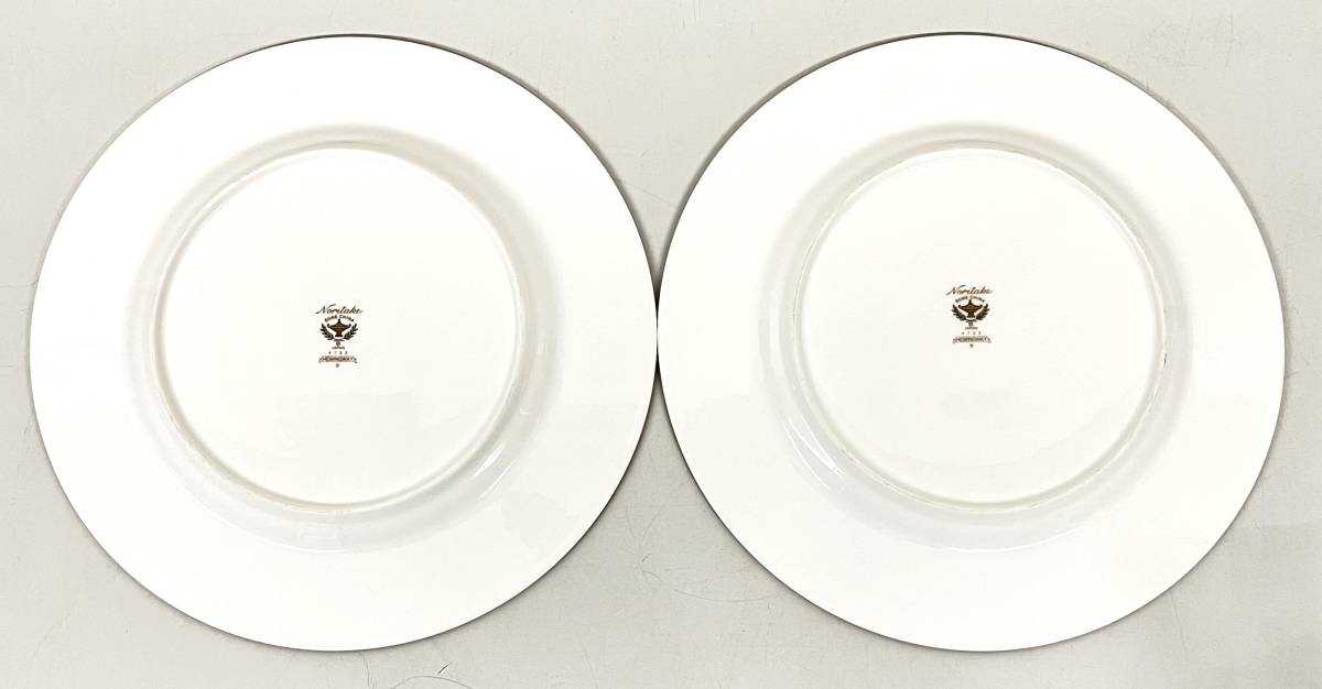 テーブルウェア ＊NORITAKE ノリタケ ボーンチャイナ ＊ヘミングウェイ ＊レッド ゴールドレリーフ 金彩 ディナー皿 パスタ皿 プレート 2客_画像10