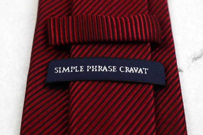 シンプルフレーズクラバット ブランド ネクタイ シルク ストライプ柄 メンズ レッド SIMPLE PHRASE CRAVAT_画像4