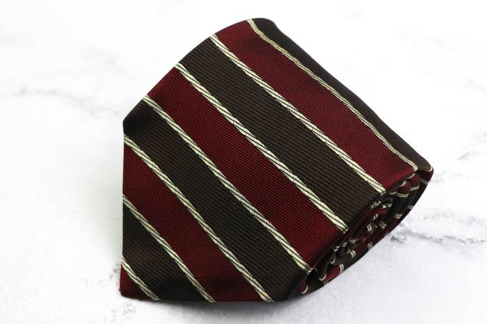  Hugo Boss brand necktie silk border pattern made in Italy cloth high class men's Brown HUGO BOSS