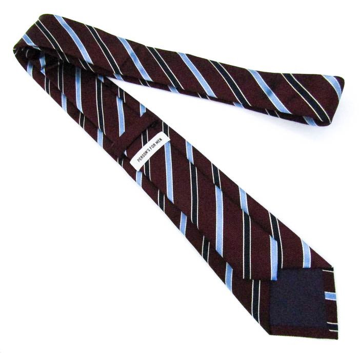  Person's бренд галстук полоса рисунок "в елочку" рисунок шелк мужской Brown PERSONS