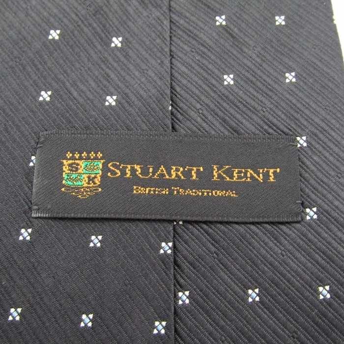 スチュアートケント ブランド ネクタイ ストライプ柄 小紋柄 シルク 日本製 メンズ ブラック Stuart Kentの画像4