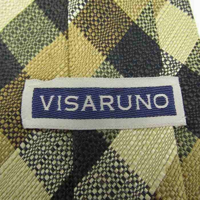 ヴィサルノ ブランド ネクタイ チェック柄 格子柄 シルク 日本製 メンズ ベージュ VISARUNO_画像4