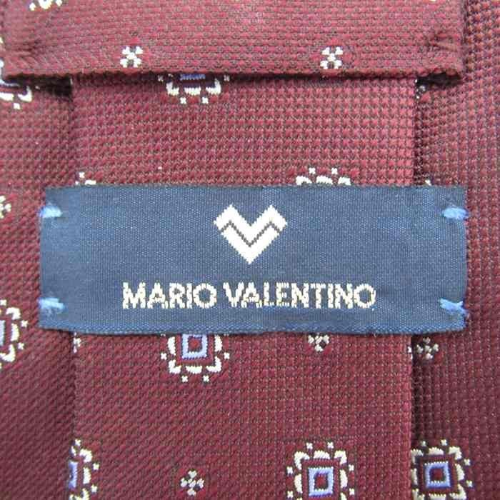 【良品】 マリオヴァレンティノ MARIO VALENTINO 小紋柄 シルク 総柄 日本製 メンズ ネクタイ レッド_画像4
