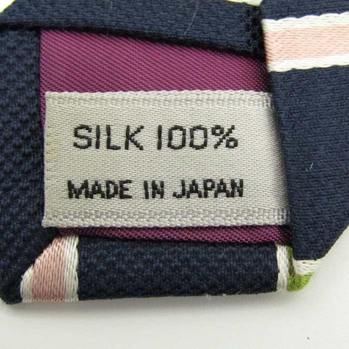 [ superior article ] Renoma renoma stripe pattern sill Klein pattern made in Japan men's necktie navy 
