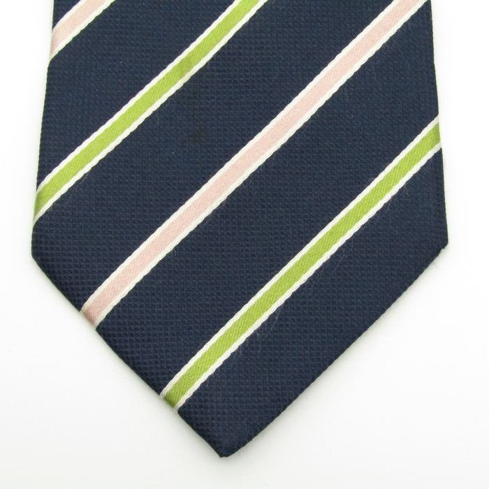 [ superior article ] Renoma renoma stripe pattern sill Klein pattern made in Japan men's necktie navy 