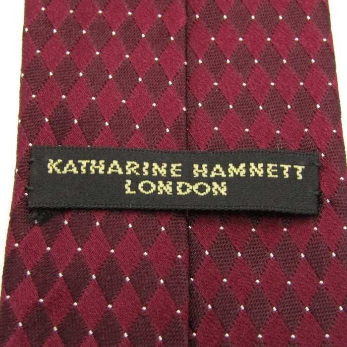 【良品】 キャサリンハムネット KATHARINE HAMNETT チェック柄 シルク ドット柄 ストライプ柄 小紋柄 メンズ ネクタイ レッドの画像4