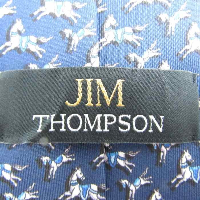  Jim Thompson brand necktie silk animal pattern total pattern men's navy JIM THOMPSON