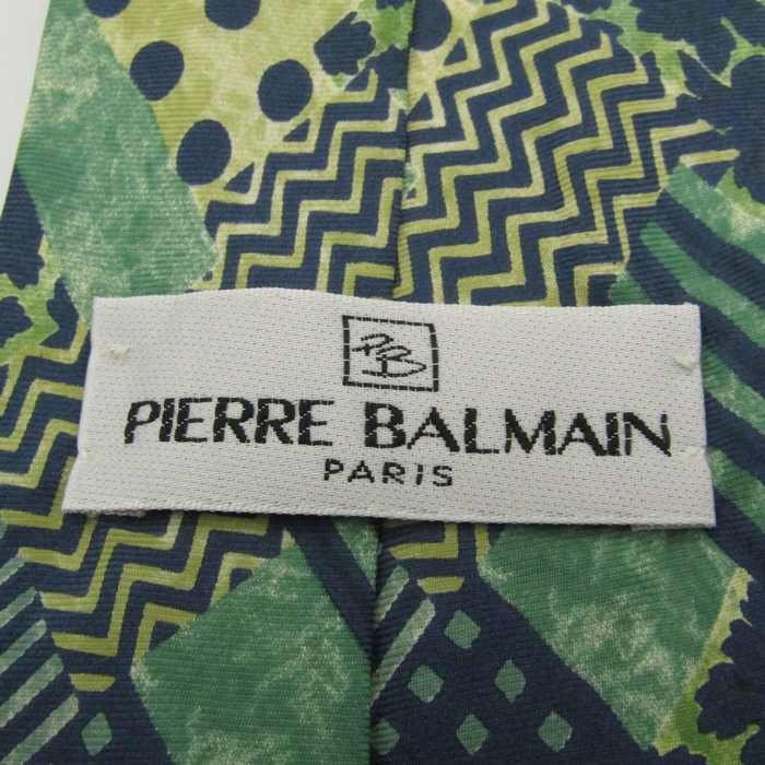 ピエールバルマン ブランド ネクタイ シルク ドット柄 小紋柄 総柄 メンズ グリーン PIERRE BALMAIN_画像4