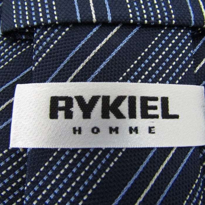 リキエル オム ブランドネクタイ ストライプ柄 シルク イタリア製 メンズ ネイビー RYKIEL HOMME_画像4