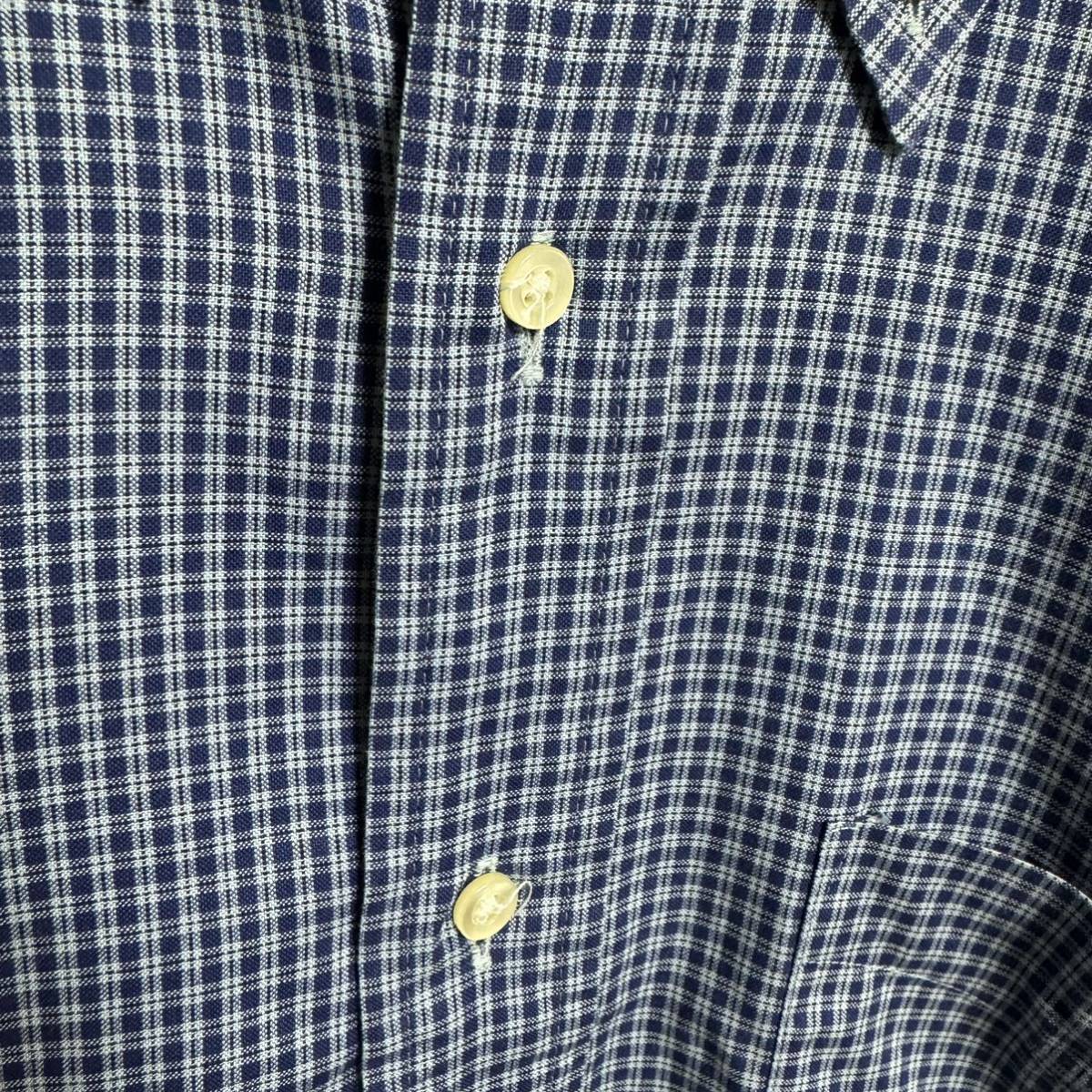 【人気】arrow コットン　ボタンダウンシャツ　長袖　ブルー　40-78 ビジネス　シンプル_画像3