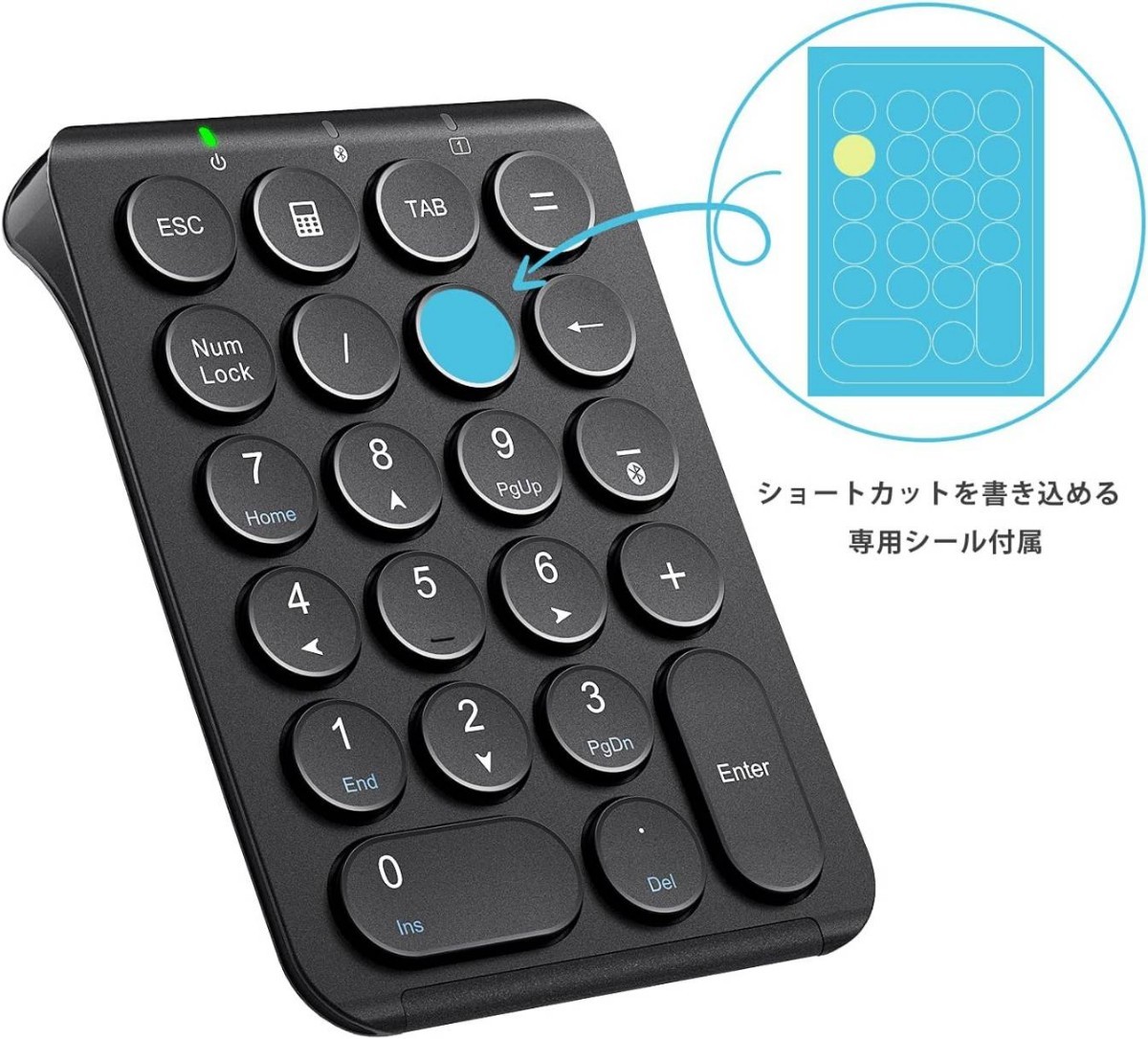 iClever テンキー Bluetooth ワイヤレス 数字 キーボード パンタグラフ式 Type-C充電 超薄型 Tabキー付き ブルートゥース _画像8