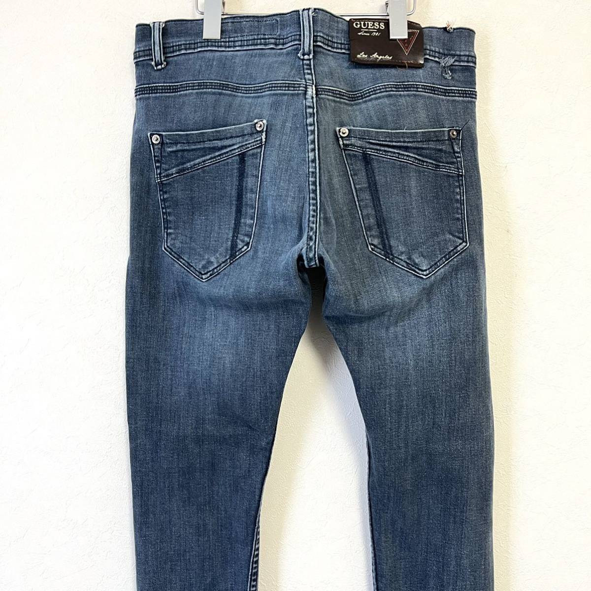 ★GUESS JEANS ゲス ジーンズ★81 デニム パンツ ジーンズ ジーパン ボトムス ボタンフライ ストレッチ ブルー レディース W36/DD7107 _画像4