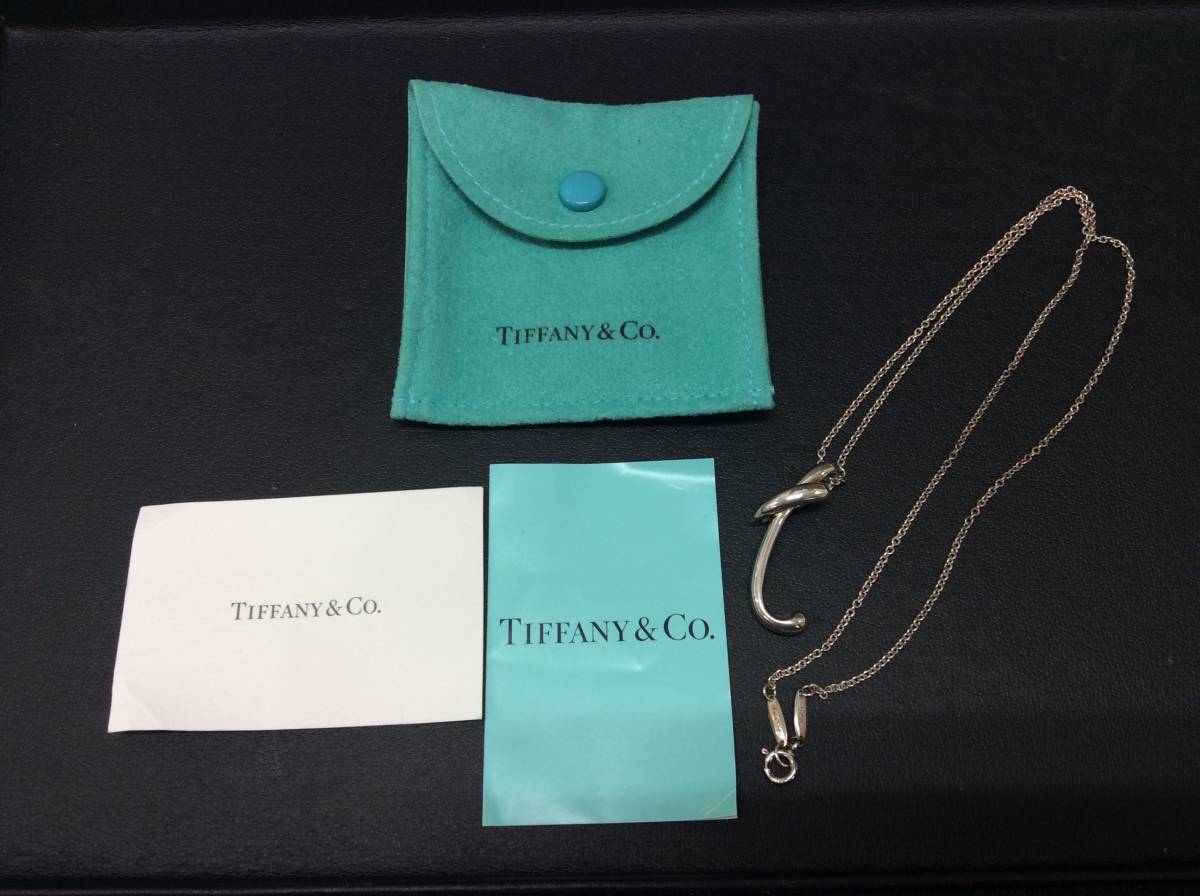 ■9177　TIFFANY&Co. ティファニー エルサペレッティ SV925 シルバー SILVER イニシャル ネックレス ペンダント アクセサリー 約6.1g_画像1