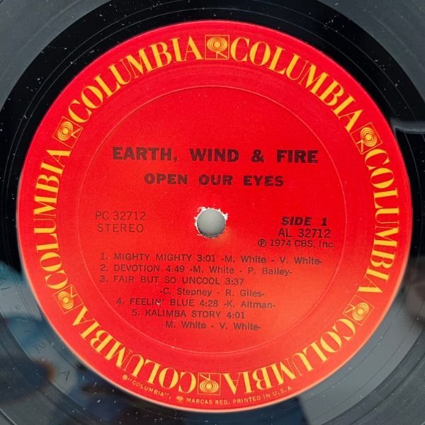 【十分概ね良好】US初期 EARTH WIND & FIRE Open Our Eyes ('75 Columbia) アース・ウィンド＆ファイアー 太陽の化身 SKYZOO サンプリング_画像3