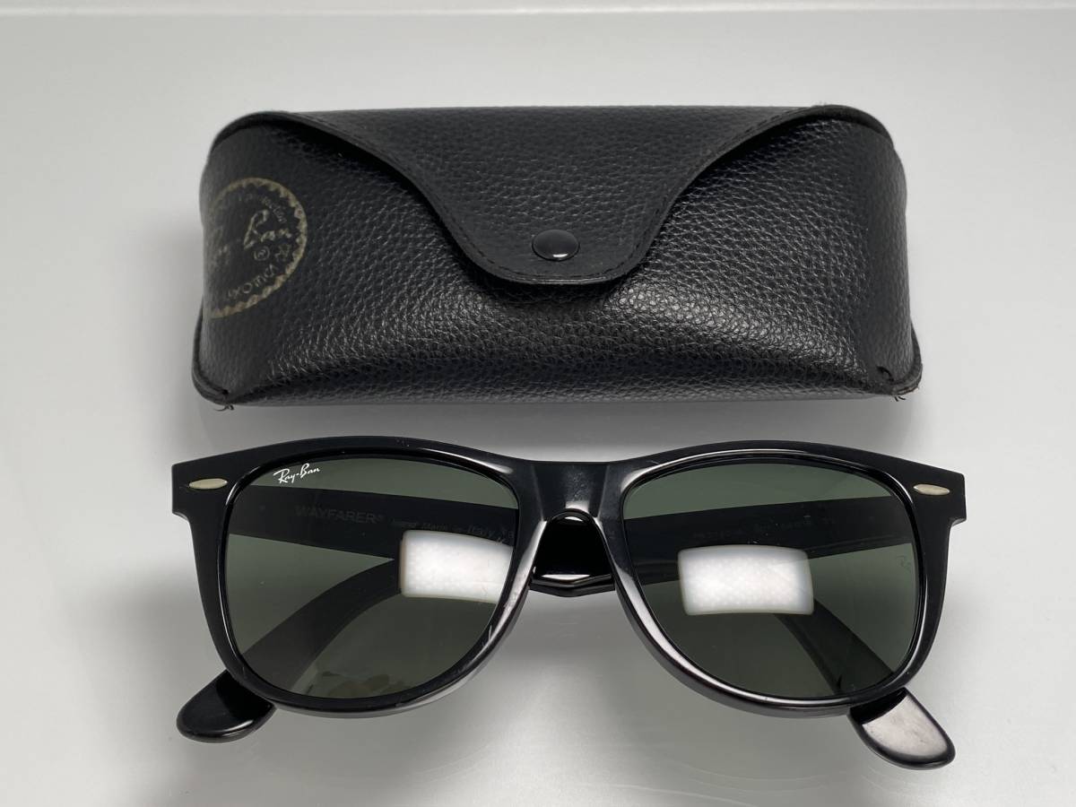 ケース付★RAY-BANレイバン WAYFARERウェイファーラー RB2140-A 901 54mm 黒ブラック/G-15 アジアンフィットサングラス 廃盤 釣りドライブ_画像1