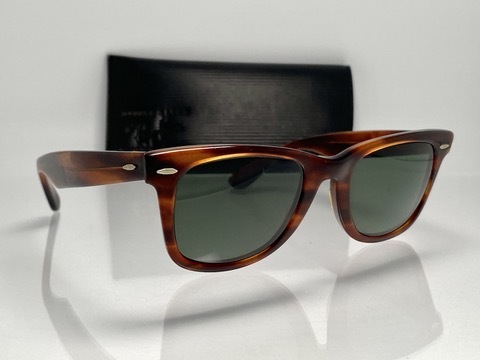 ケース付★70s★B&L RAY-BANボシュロムレイバンWAYFARERウェイファーラー 茶色べっ甲トータス/G-15 飾り鋲ロゴなし VINTAGEサングラスUSA製_画像3