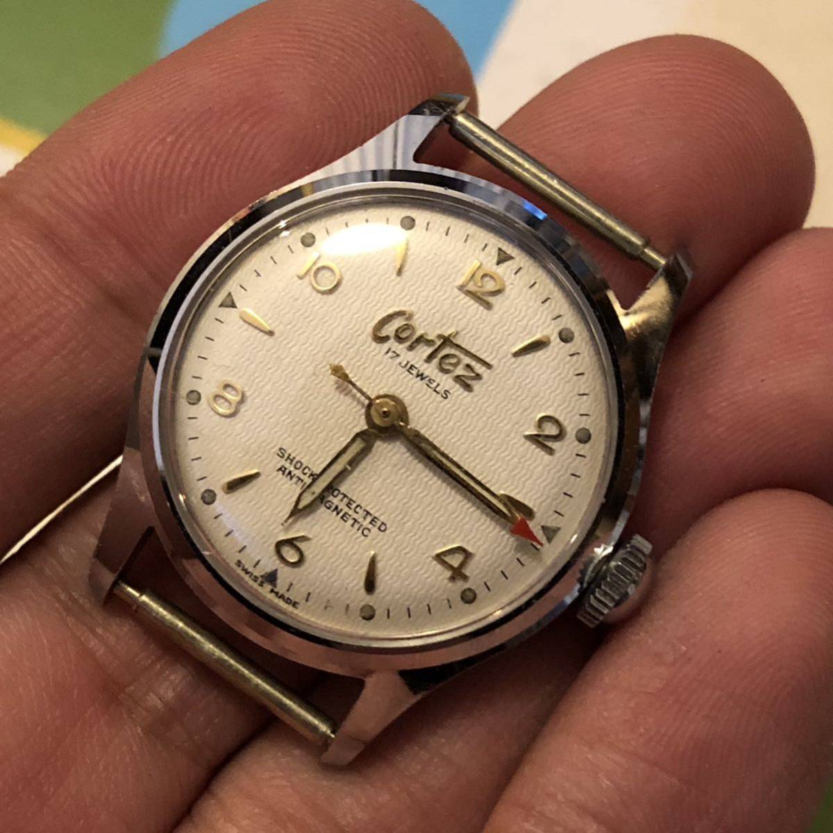 動品 舶来 スイス アンティーク ビンテージ 腕時計 2点セット 未使用、中古 Cortez Marble機械式 手巻_画像8