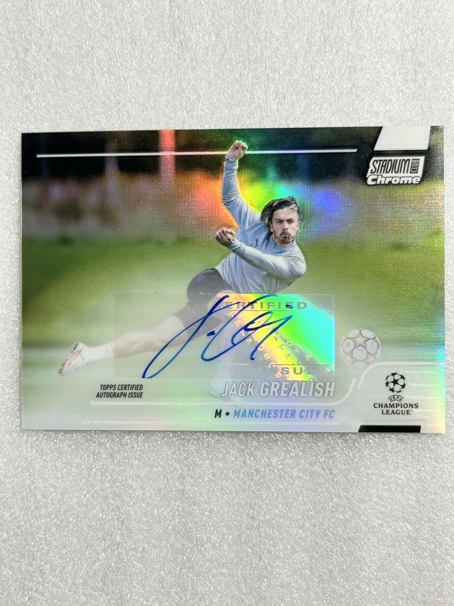 ジャック・グリーリッシュ（Jack Grealish）　直筆サインカード　マンチェスターシティ　AUTO サッカー　カード　topps _画像1