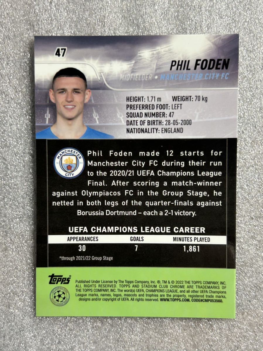 フィリップ　フォーデン　（Philip Foden）　topps サッカー　カード　イングランド　マンチェスター・シティ_画像2