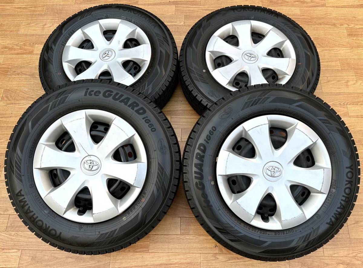 トヨタ パッソ 純正 スチール 13インチ 4.50B +35 PCD100★YOKOHAMA 155/80R13 4本セット★ヴィッツ プラッツ_画像9