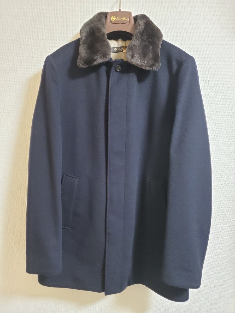 【新品】ロロピアーナ　Loro piana メンズ　カストリーノ毛皮付きコート　防水付き　カシミア100%　コート　紺色　_画像1