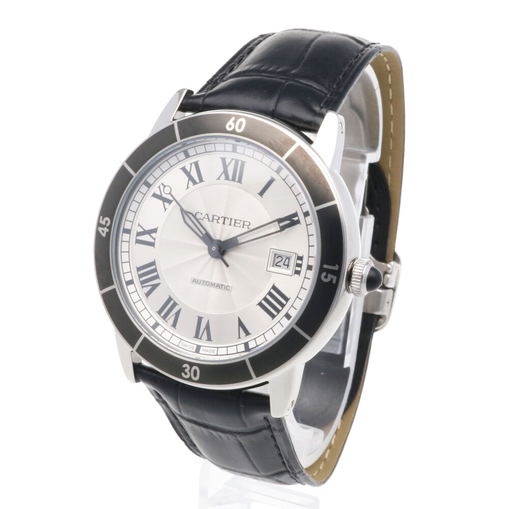 カルティエ ロンド クロワジエール 腕時計 時計 ステンレススチール 3886 自動巻き メンズ 1年保証 CARTIER 中古 美品_画像3