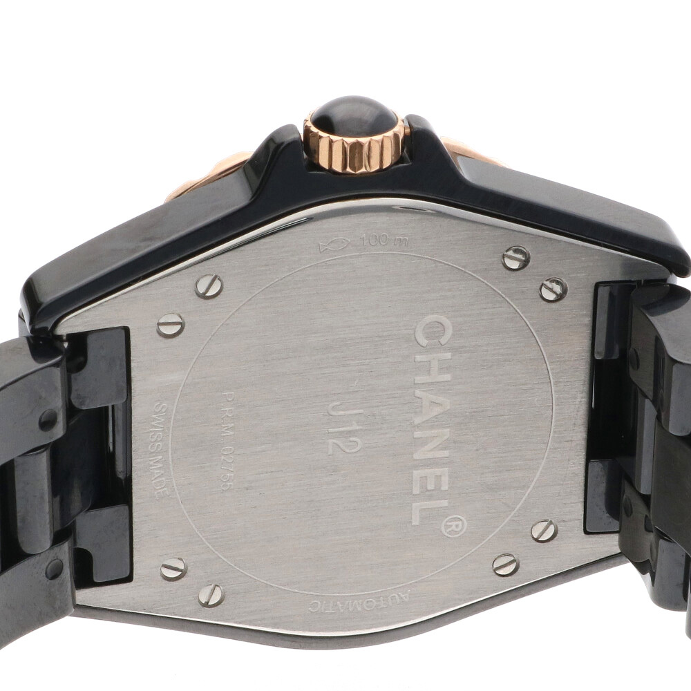CHANEL Chanel K18PG wristwatch J12-365 ceramic K18 pink gold H3838 used beautiful goods limit price cut festival 