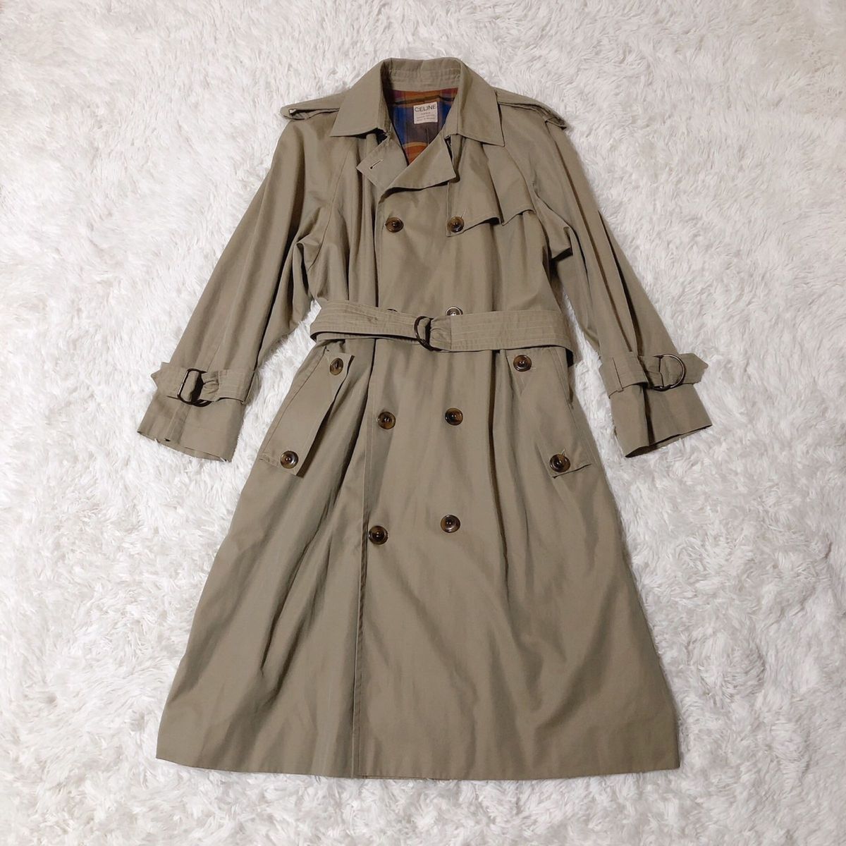 至高の逸品 希少 セリーヌ CELINE トレンチ コート ロング 至高の逸品 希少 セリーヌ CELINE トレンチ コート ロング