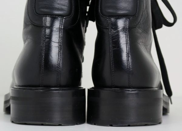 SAINT LAURENT PARIS サンローランパリ フロントジップ コンバット ミリタリー ブーツ 42 イタリア製 黒 b7467_画像8